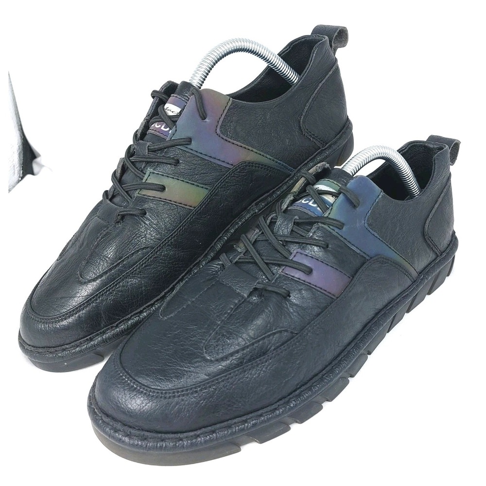 Walking Shoes Leather Laceup Business Casual Sneaker Black No Size/Brand 10.5(?)